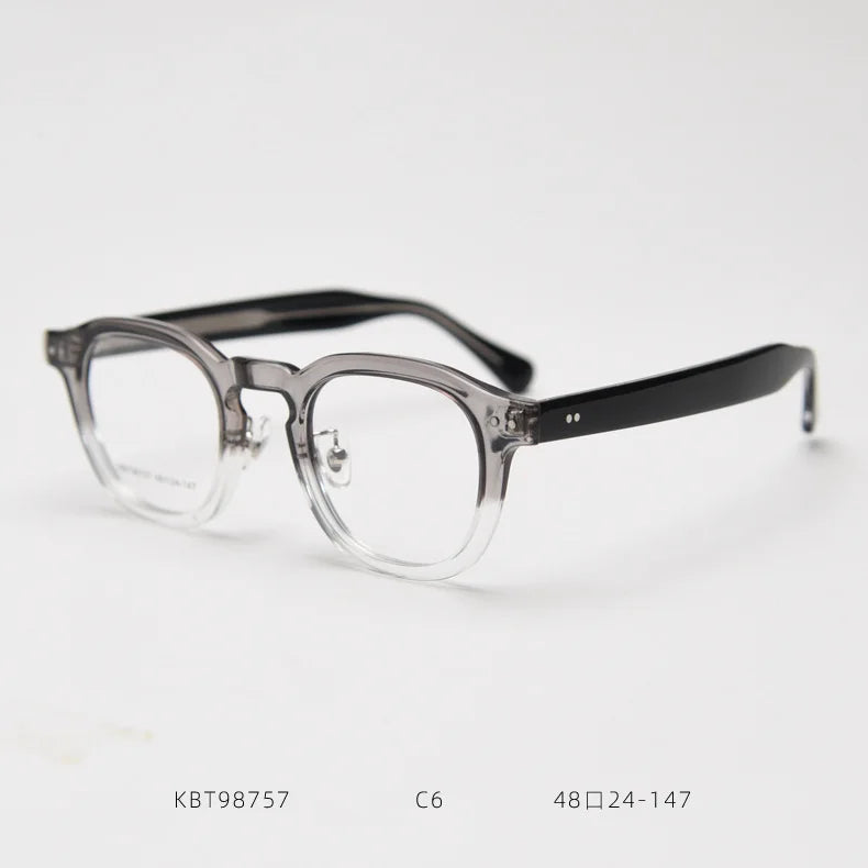 Square Frame Glasses Men and Ladies Fashion Eyewear Korean Fashion Classic Round Acetate Designer Brand Luxury Handmade Trend