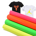 Wholesale Heat Transfer Vinyl Factory PU Neon Heat Transfer Vinyl Fluorescent HTV Iron on Heat Press T-Shirts Hats Clothing Bags