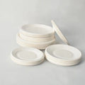 Free Sample Hot Selling Eco-Friendly Bagasse Tableware White Disposable Sugarcane Plates Catering Dishes Biodegradable