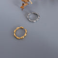 French Style Ring Geometry Oval Splice Ring Ins Non-fade Titanium Steel Ring