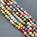 Natural White Red Green Blue Black Colorful Mixed Colors Organic Freshwater Pearl String Loose 5-6mm Red Freshwater Pearls