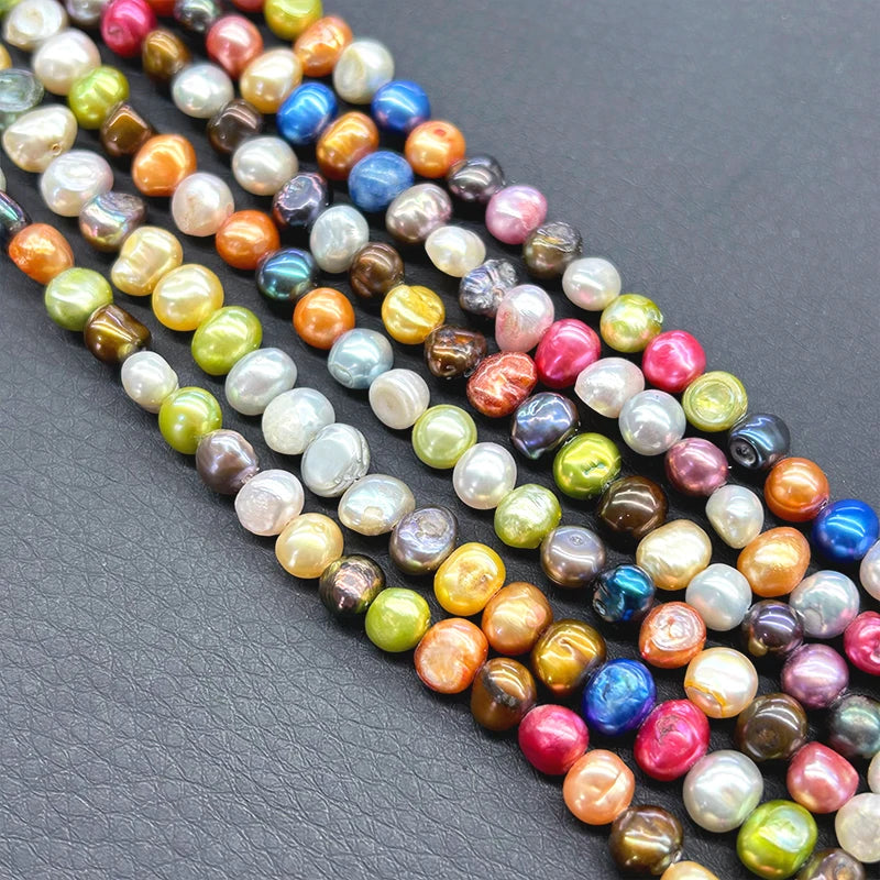 Natural White Red Green Blue Black Colorful Mixed Colors Organic Freshwater Pearl String Loose 5-6mm Red Freshwater Pearls