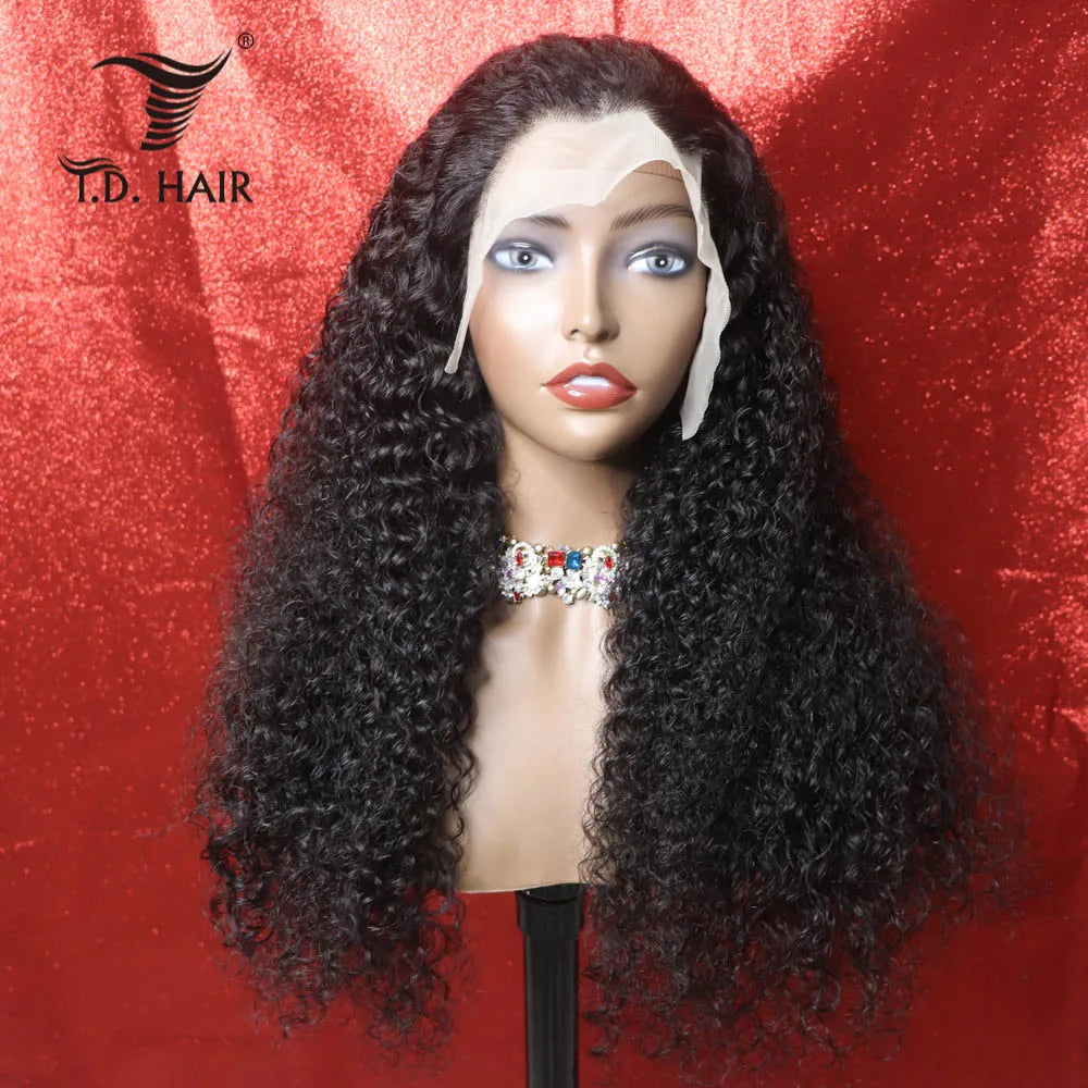Pre Pluck 13x6 Lace Frontal WigVirgin Cuticle Aligned Deep Curly Wave Transparent Glueless Frontal Wig Vendor