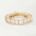 LOZRUNVE Elegant 928 Sterling Silver 18k Gold Plated New Design Princess Cut Party Eternity Ring