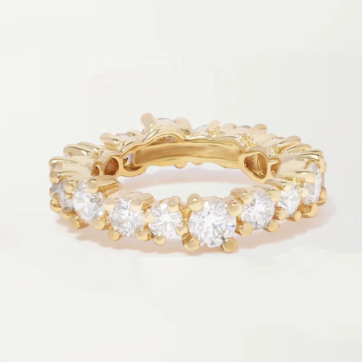 LOZRUNVE Elegant 928 Sterling Silver 18k Gold Plated New Design Princess Cut Party Eternity Ring
