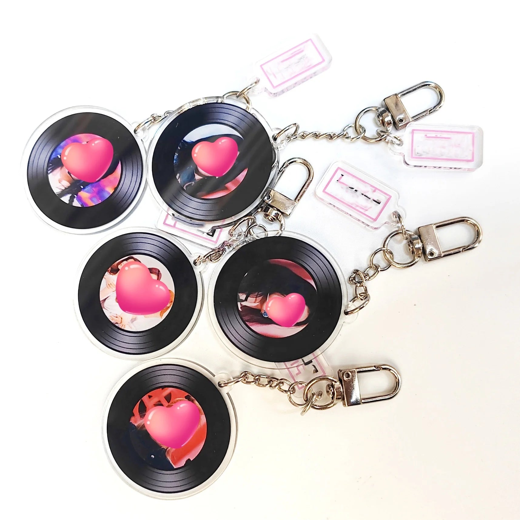 Custom Kpop for CD Album Keychain UV Printed Photo Acrylic Charms Plastic Anime Style Keyring Kpop Cd Album Keychain