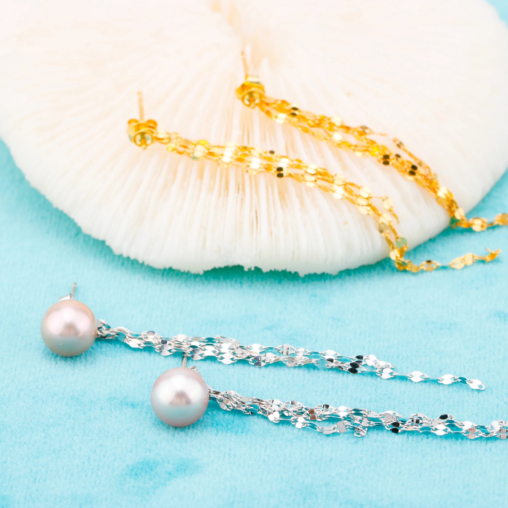 E010867 S925 Pearl Earring 925 Sterling Silver DIY 7-8mm Natural Freshwater Pearl Stud Earring for Women
