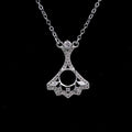 Sterling Silver 7*7mm Semi Mount Necklace Empty Frame Support Blank Setting S925 Base Holder Without Center Stone for DIY Inlay