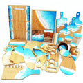 Resin Wooden Design Art Decor Olive Walnut Wood and Epoxy Resin Customized Size Cutting Serving Board Coaster Gadgets