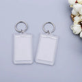 Blank Plastic Rectangle Clear Acrylic Photo Frame Keychain Transparent Plastic Key Ring