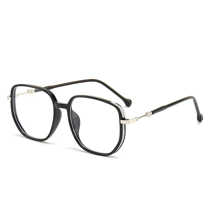 LiEr Oversized Shinning Diamond Large Frame HD CE UV400 Sunglasses Anti Blue Light Blocking Glasses for Women Men