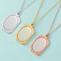 Engraving Charms Stainless Steel Necklace Laser Logo Custom Name Geometric Necklace Personalized Irregular Magic Mirror Necklace