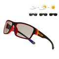 2025 Logo Custom Driving Sports Square Chameleon Discoloration Goggles Polarized Cycling Photochromic Sunglasses Men