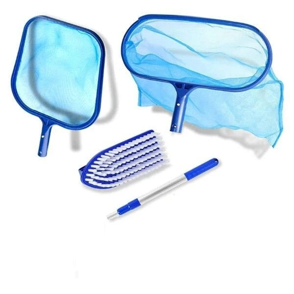 Portable Full Set Swimming Pool Cleaner Tools Including Brushes & Skimmer Net for Cleaning with Accessories