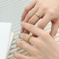 2023 Fashion New Stainless Steel 18K Gold Texture Light Luxury Personalized Copper Money Panel Ring