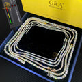 Fine Jewelry Hip Hop 925 Silver Cluster Iced Out VVS D Color Diamond 2MM 3MM 4MM 5MM 6.5MM Moissanite Tennis Chain Necklace