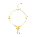 French Ins Wind Net Red With Individual Butterfly Design Inlaid Zircon Titanium Steel 18K Foot Ornaments