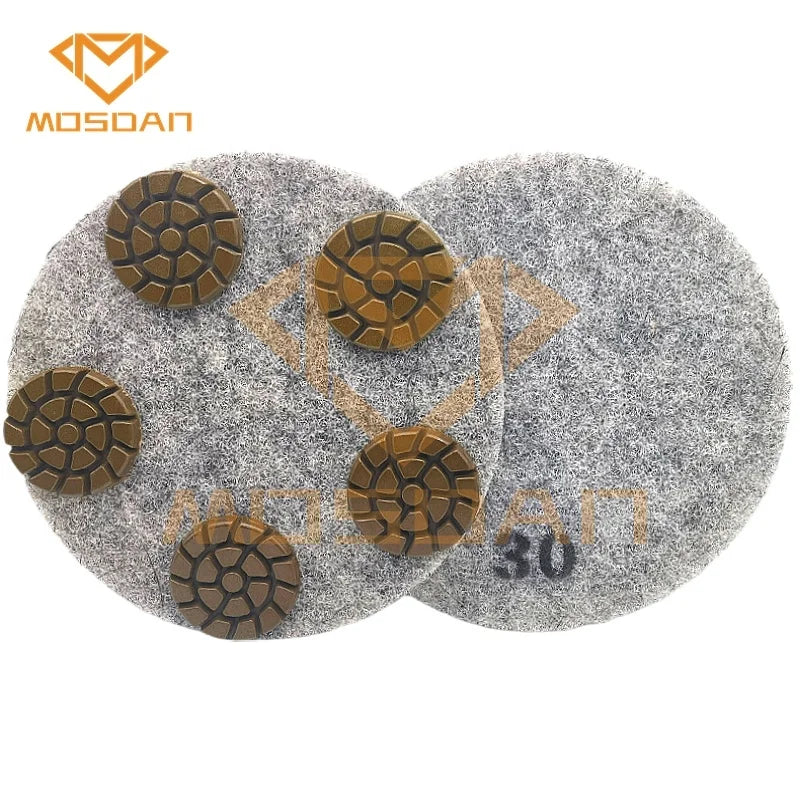 11 Inch 270mm Grey Flexi Hair Sponge Fiber Diamond Cleaning Pads with 5 Spiral Resin Pucks