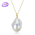 FEIRUN 15*20mm Good Quality 925 Silver Natural Freshwater Pearl Pendant