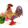 SHINNYGIFTS Hand-Painted Rooster Trinket Boxes Home Decor Hinged Enameled Jewelry Box Craft Gift with Animals Ornaments