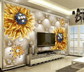 Custom 3D Mural Embossed Flower Pattern Wallpaper Jewelry Photo wall paper 3d home decoration