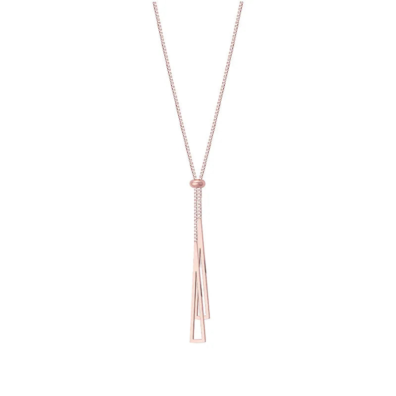 AA01410 Women Trendy Irregular Tassels Pendant Necklace Jewelry Stainless Steel Necklace