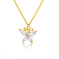Lateefah OEM Diamond Gold Gemstone Pendant Necklace Sets for Women Fashion butterfly Necklace