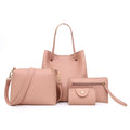 European American Style Women's New Fashion Solid Color Four Piece Handbag Set Simple Shoulder Bags Chains Pearl Trendy/