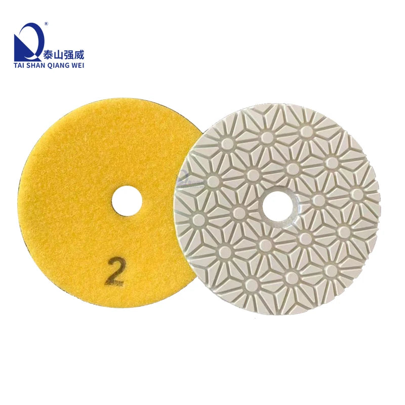 TAISHAN QIANGWEI 4 Inch 3 Steps Diamond Polishing Pads Tools for Stone Concrete Tile