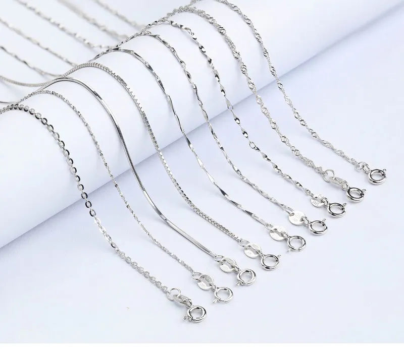 High Quality Hot Selling 925 Sterling Silver Snake Box Chain Choker Necklace S925 40cm 45cm