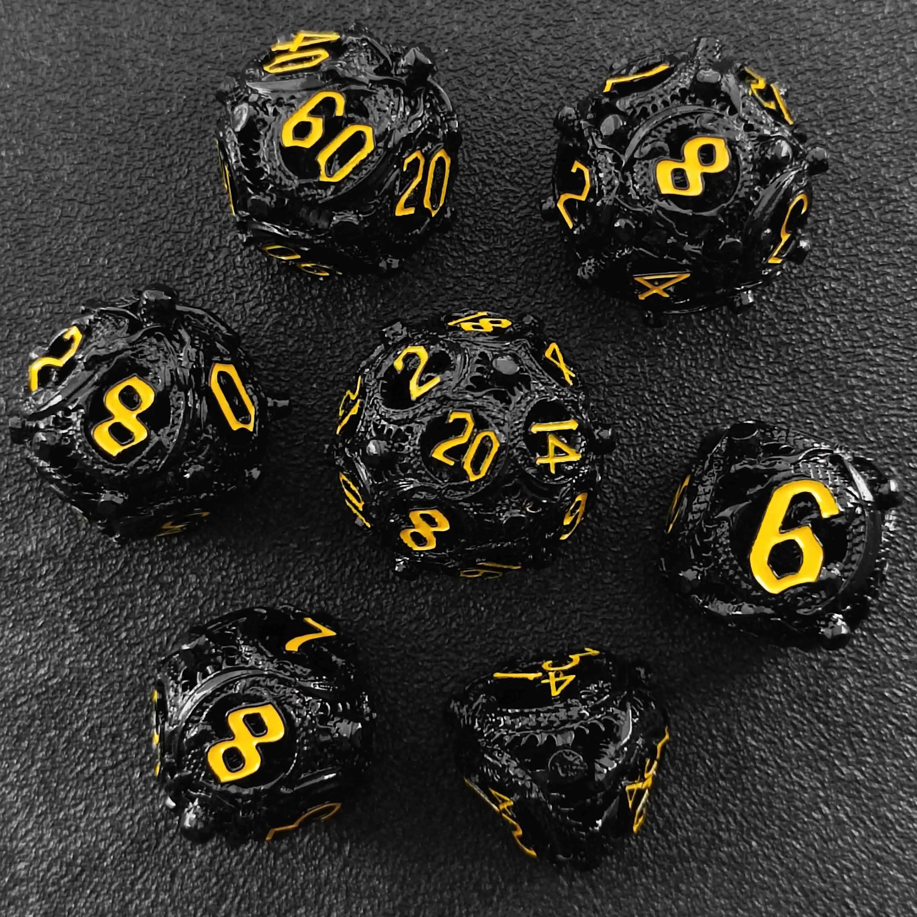 Metal D&D Dragon Pillars Hollow Dice RPG Dungeons & Dragons Board Game Dice COC Metal Hollow Number Dice