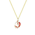 Fashion Pendant Necklaces 925 Sterling Silver Christmas Necklace Santa Claus Oil Drop Gold Plated Necklace for Girls Women