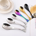 Creativity Stainless Steel Cartoon Fish-shaped Spoon Household Flat Soup Spoon Children Dinner Spoons