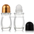 50 ml Transparent Glass Essential Oil Roll Ball Bottle 30 ml Gourd Portable Roll on Bottle Refillable Support Customization