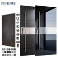 Yohome Door Luxury High-gloss Matte Finish 304 Stainless Steel Safety Entrance Main Door Modern Security Entrance Metal Door
