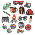 Camping Iron on Gear Glasses Backpack Tent Campfire Embroidery Patches
