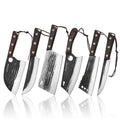 Little Cook 6PCS Hand-Forged Butcher Knife  Kitchen Knife Set  4Cr13 Stainless Steel with Chicken-Wing Wood Handle