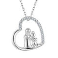 YH JEWELLERY Wholesale Jewelry New Trendy Sterling Silver Heart Two People Pendant Necklace Jewelry Gift for Women Girls Gift