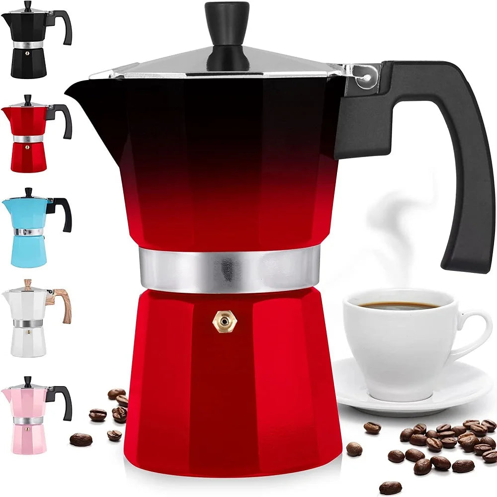 Multi-colored 220~240V 6 Cups Espresso Maker for Great Flavored Strong Classic Italian Style 3 Cup 6Cup Moka Pot
