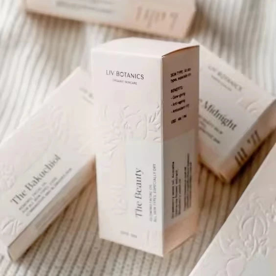 Hot Sale High-grade Cosmetics Packaging Boxes Textured Paper Embossing Matt Varnishing Cosmetic Packaging with Custom Design