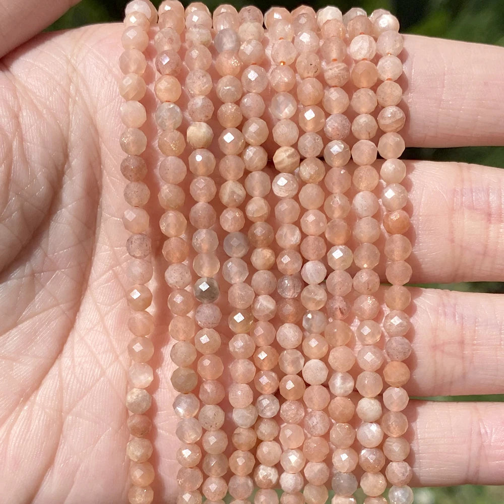 AsVrai U 2 3 4mm Yellow Natural Round Faceted Sun Stones Loose Spacer Beads Jewelry Making DIY Bracelet Earrings Accessories