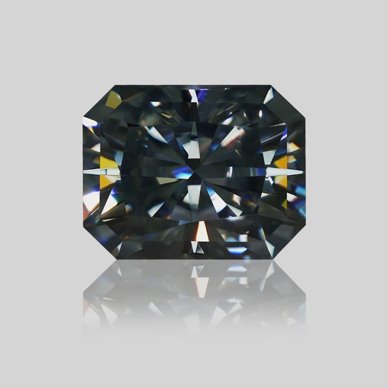 SICGEM High-grade  Moissanite VVS 1ct-10ct Radiant Cut Moissanite Diamond Grey Color Moissanite Stone
