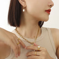 Stainless Steel Perlas Drop Gold Plated Huggies Hoop Earrings Irregular Fresh Water Pearl Earrings for Women