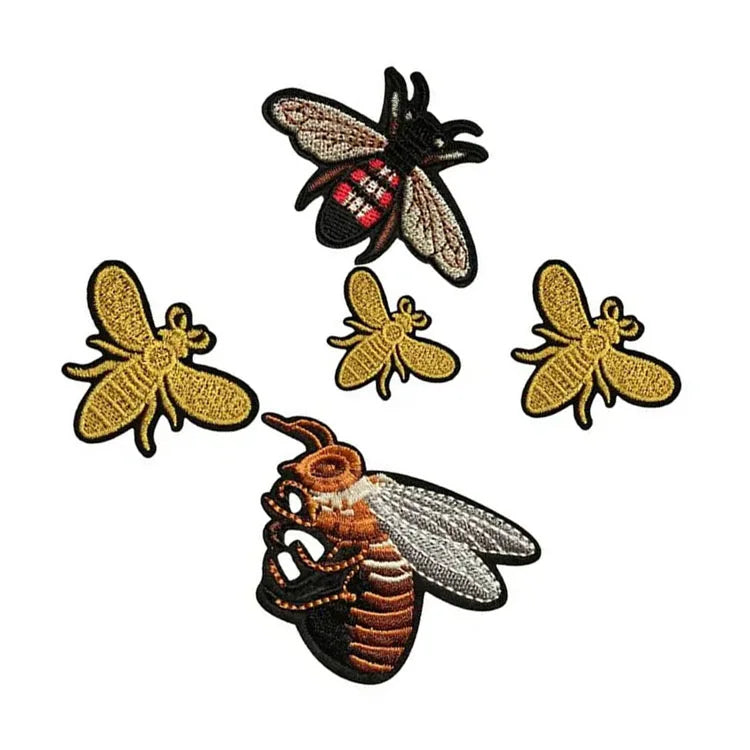 Custom Animal Shape Iron on Embroidered Patches Bee Patch for Hat