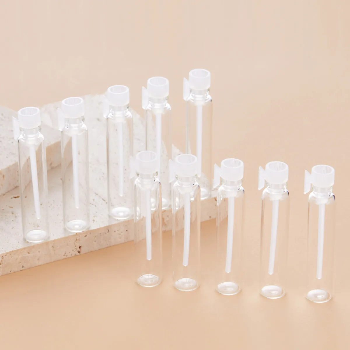 Small 2ml Clear Plastic Drip Perfume Bottle Cylinder Glass Test Tube Empty Laboratory Liquid Fragrance Vial with Dropper