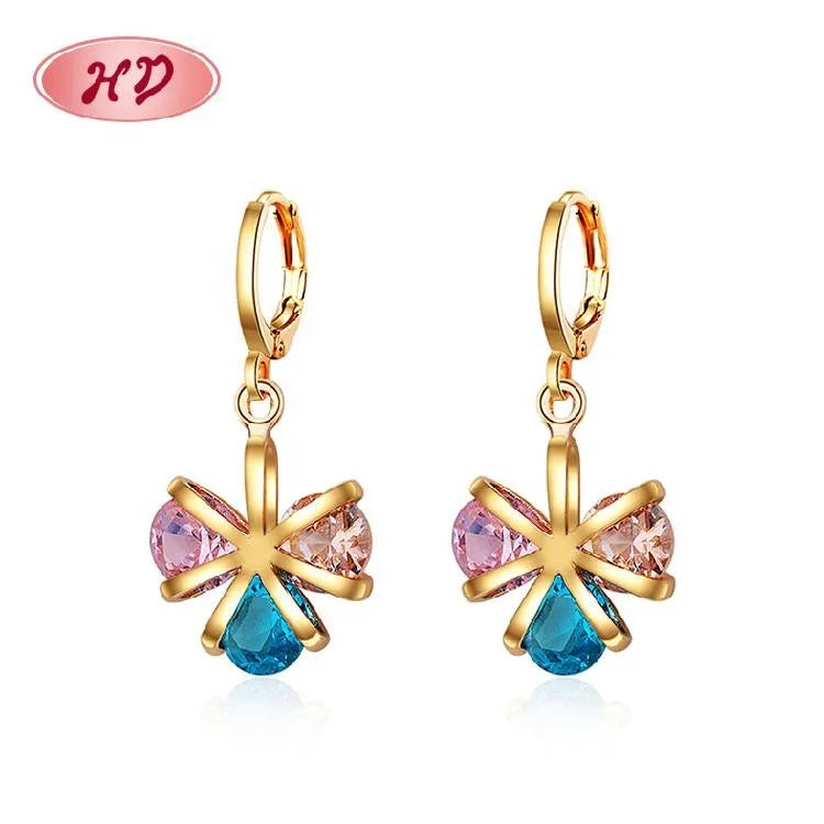 Guangzhou Supplier Latest Design Hengdian Designed Blue Tears Series Jewelry Sets 18K Gold Plated