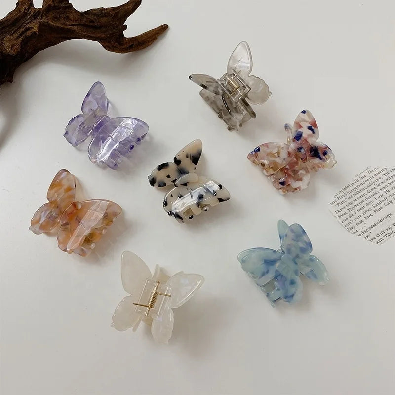 Wholesale Korean Style Acryl Butterfly Hair Claws 5.5cm Decorative Hair Clips for Girls with Long Hair for Daily Use