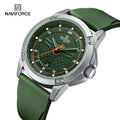 NAVIFORCE 8031 Silicone Band Watch Men Sport Quartz 3 Bar Waterproof Watch Alloy Case Wristwatch Retro