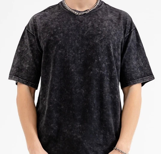 YKH 300G Custom Acid T-shirts Blank Heavy Weight Vintage Custom 100% Cotton  Men Wholesale Oversized Acid Wash T-shirt