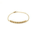 Latest 18K Gold Plated Stainless Steel Jewelry Curved Design Round Zircon Trendy Party Ladies Accessories Bracelets B222314